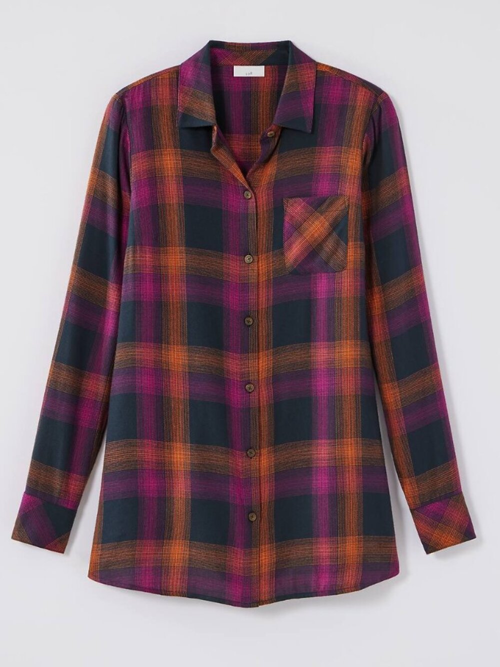 NWT J. Jill Womens Size XS Lightweight Soft Dark Plaid Flannel Shirt Top NEW